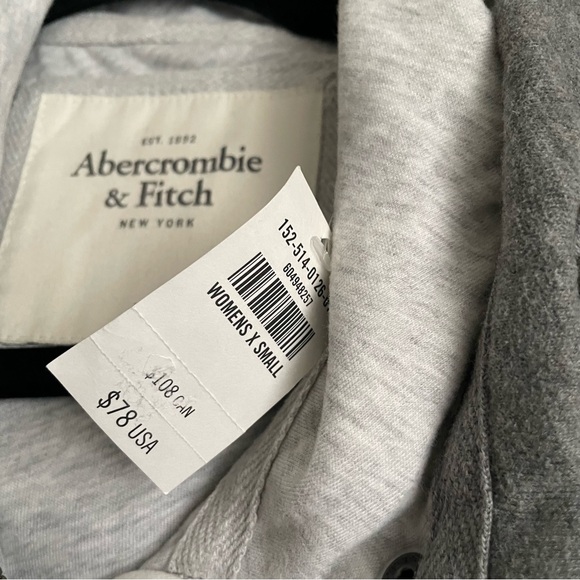 Abercrombie & Fitch Gray Hooded Jacket Womens size XS - Picture 6 of 8